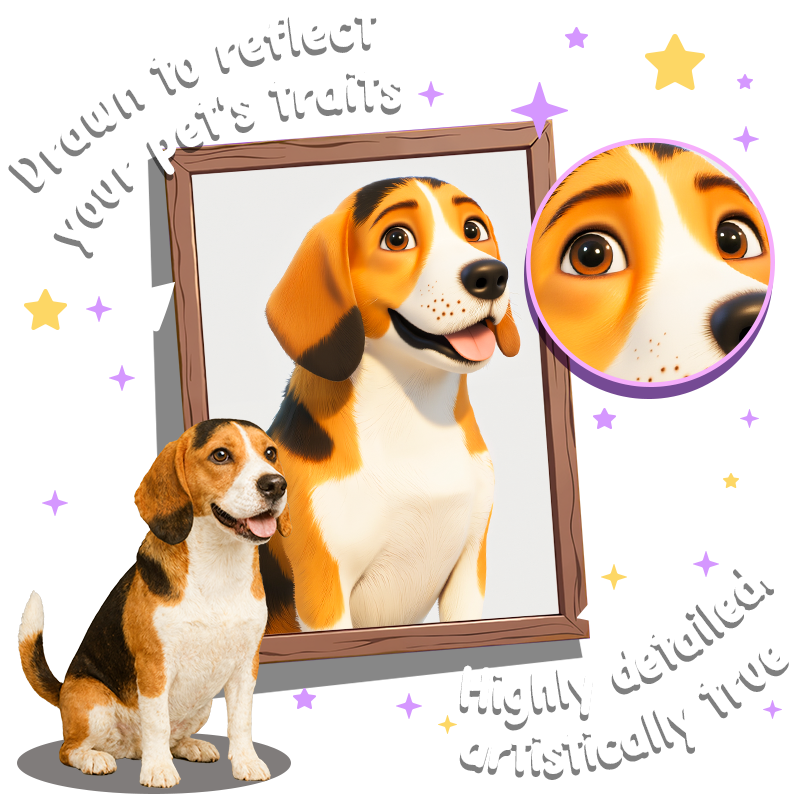 Famous 3D Cartoon Style - Custom Pet Portrait Poster Canvas 3D