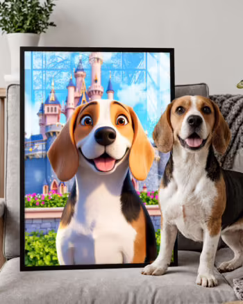 Famous 3D Cartoon Style - Custom Pet Portrait Poster Canvas