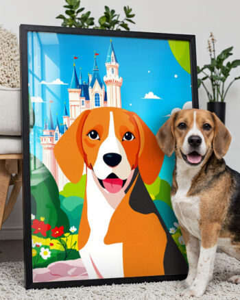 Minimal Flat Cartoon Character - Custom Pet Portrait Poster Canvas