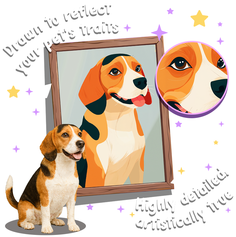 Minimal Flat Cartoon Character - Custom Pet Portrait Poster Canvas Character illustrations Flat and minimal