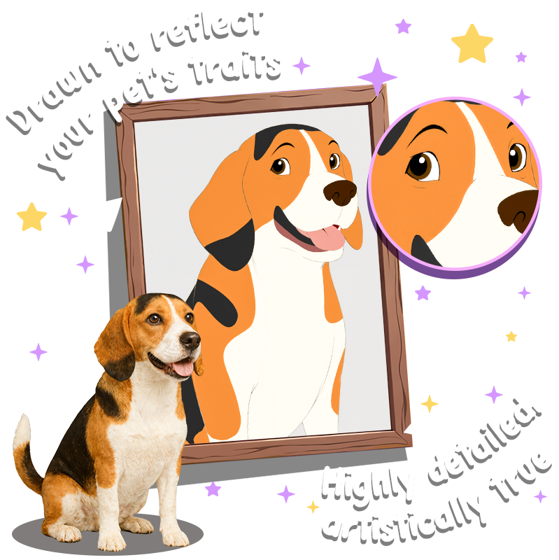 Famous Flat Animated Movie Style - Custom Pet Portrait Poster Canvas Disney Animated Style