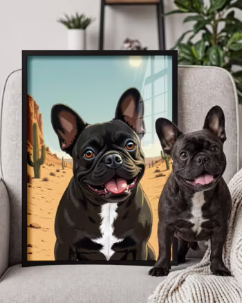 Realistic Illustration Style - Custom Pet Portrait Poster Canvas