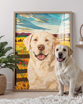 Impressionist Oil Painting - Custom Pet Portrait Poster Canvas