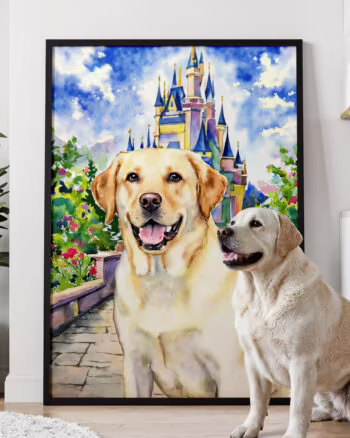 Classic Watercolor Style - Custom Pet Portrait Poster Canvas