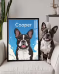 Cute Anime Illustration Style - Custom Pet Portrait Poster Canvas