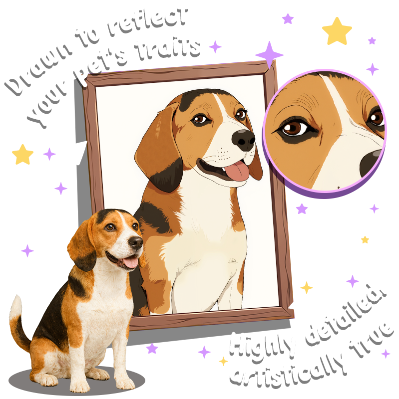 cute cartoon cute manga Cute Anime Illustration Style - Custom Pet Portrait Poster Canvas cute cartoon cute manga