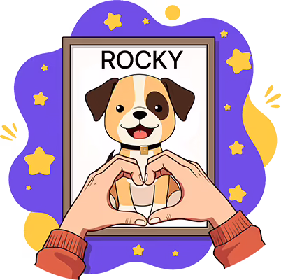 Modern Cartoon Illustration Style - Custom Pet Portrait Poster Canvas pb step 3