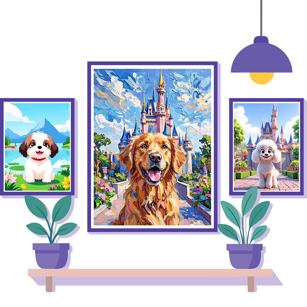 Pet portrait composition